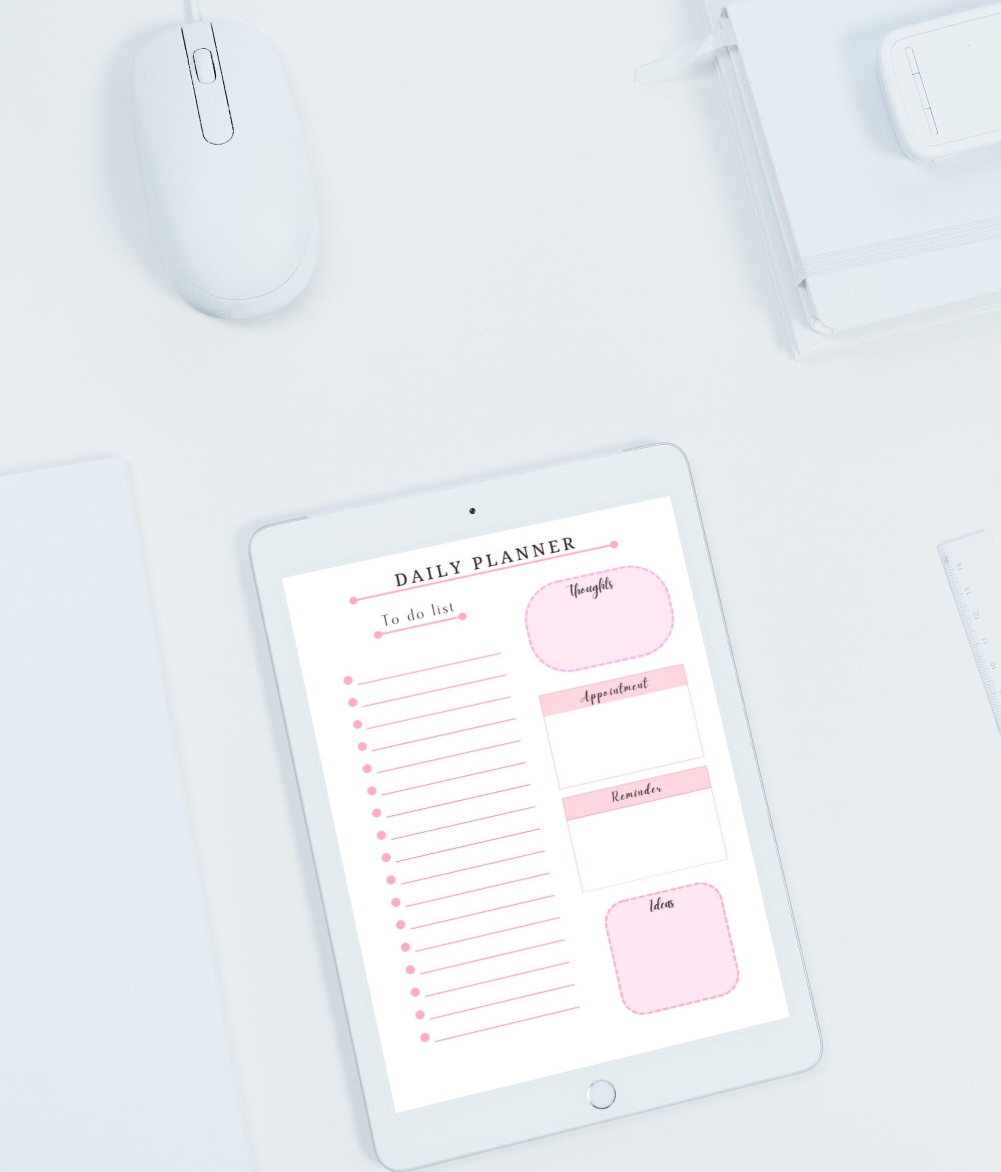 Sweet Pastel Pink Digital Instant Download Daily Planner to Do List and ...