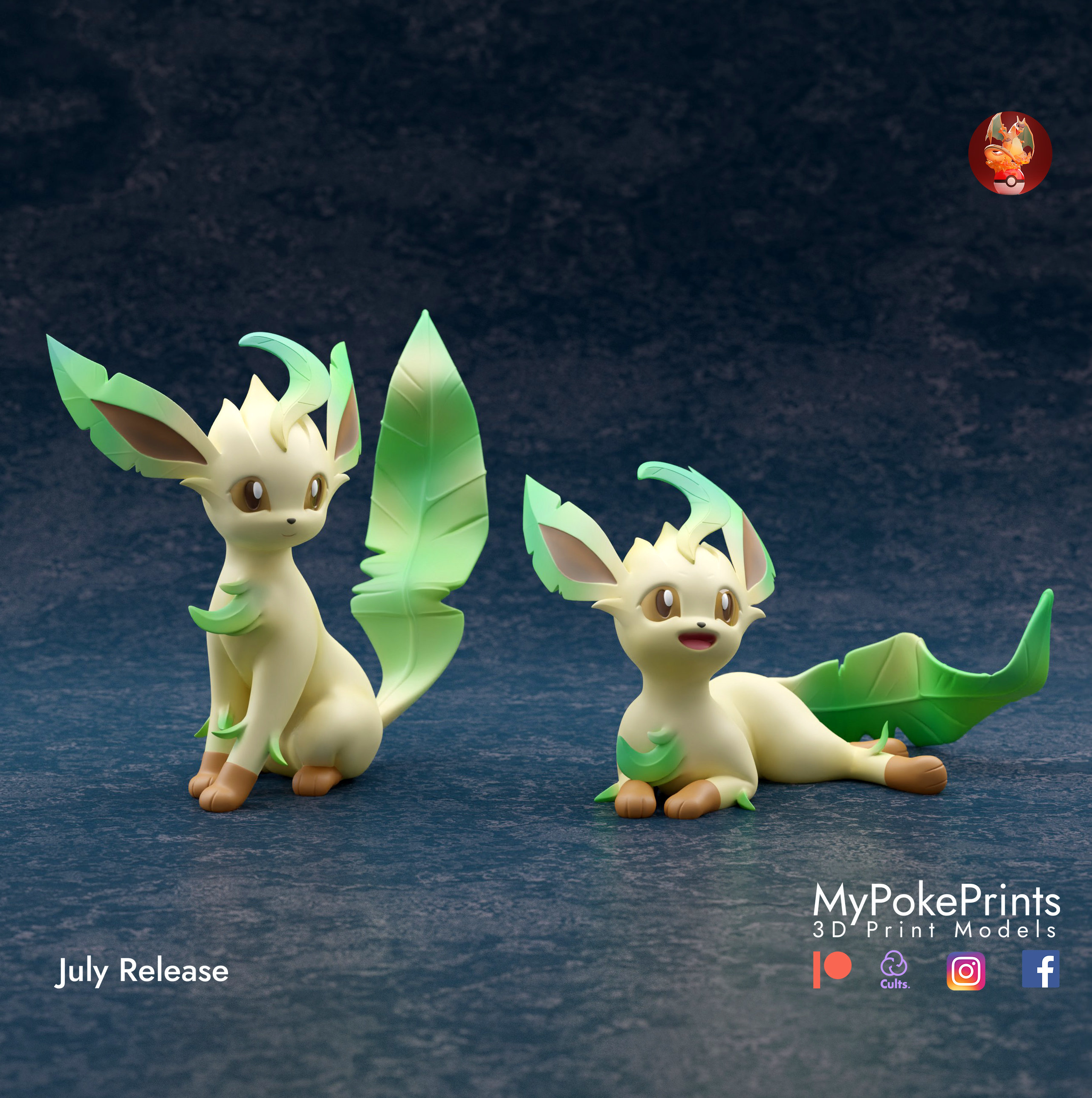 Leafeon beeldje 3D geprint -  Portugal