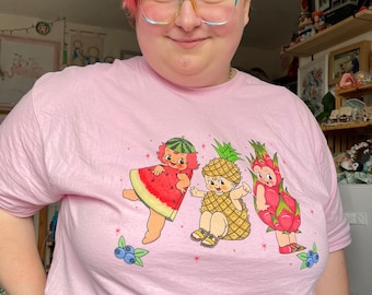 Camiseta de fruta Kewpie / Bonita camiseta con gráfico kitsch / Inspiración vintage
