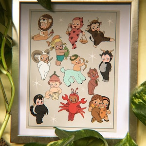 Zodiac kewpie flash style a4 print