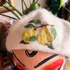 Fruity hand embroidered Berets