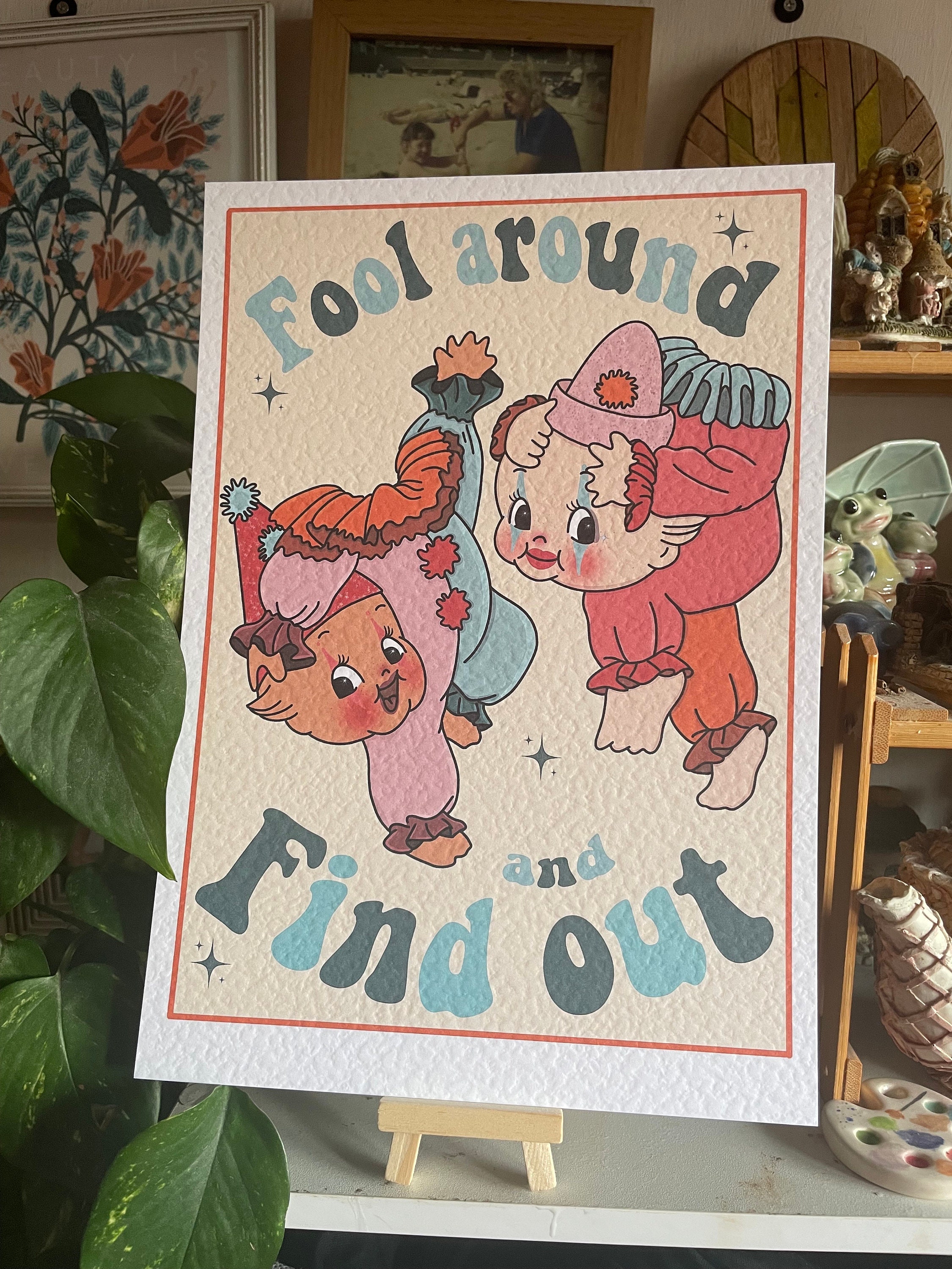 ふざけてピエロのプリントを見つけよう A4 - Etsy 日本