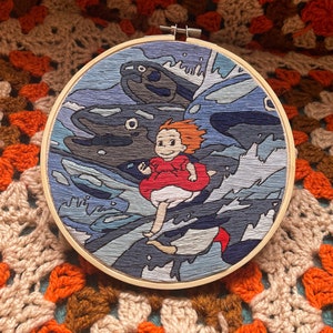 Ponyo embroidery 7inch hoop
