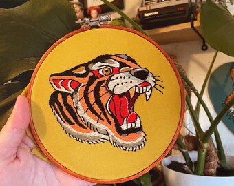 トラッドタイガータトゥー刺繍 6インチフープ - Etsy 日本