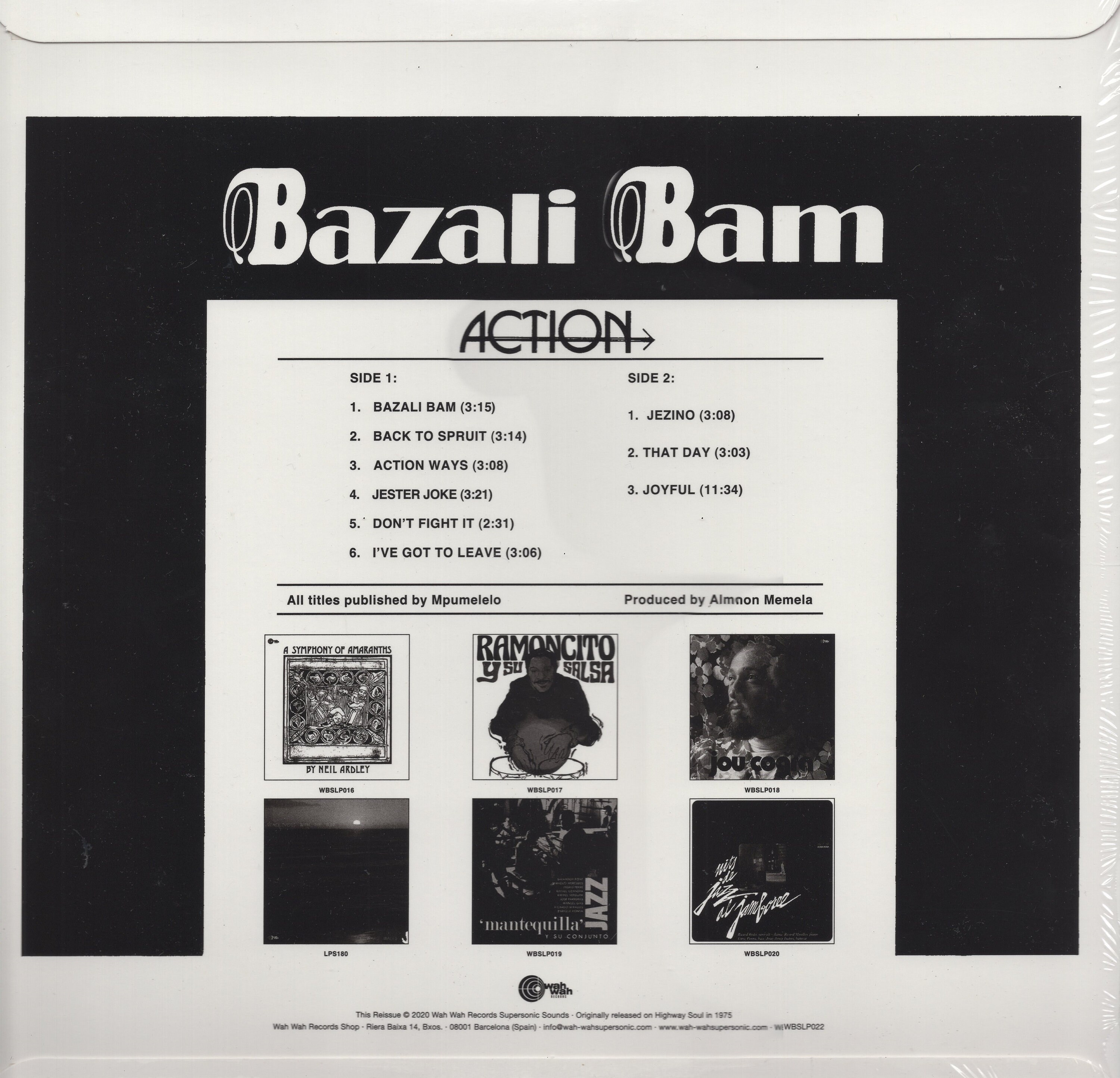 Bazali Bam Action Wah Wah Records Sealed Vinyl Reissue of