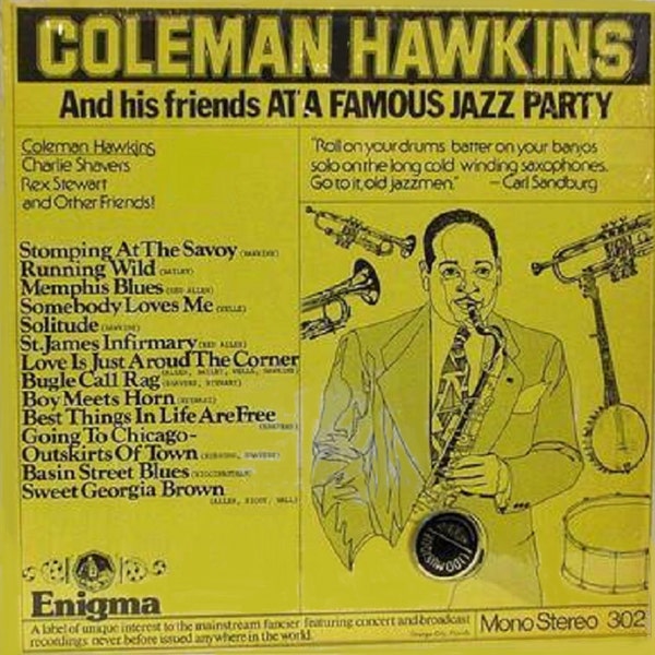 COLEMAN HAWKINS And His Friends At A Famous Jazz Party Enigma Records Still Sealed Original 1958 Vinyl Record LP