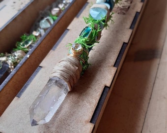 Clear Quartz handmade wands healing raw quartz point energy cleansing tools meditation gemstone crystal wands