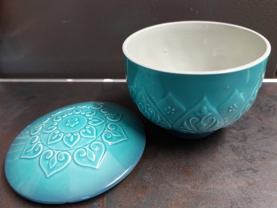 Rare Beswick Turquoise Cathay Porcelain Vanity Ja… - image 2