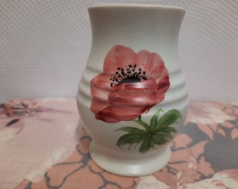 Vintage 1950's Radford Small Pottery Vase Hand Painted "Anemone" Flowers