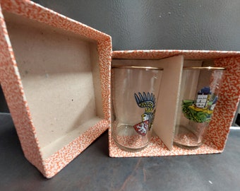 Collectable Pair of Vintage Shot Glasses in Original Box