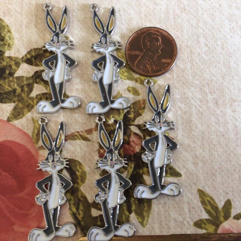 SET of 5 Cute Bugs Bunny Enamel Metal Charms/ Pendant/Earrings Etsy