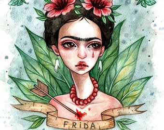 Frida Kahlo Original watercolor illustration