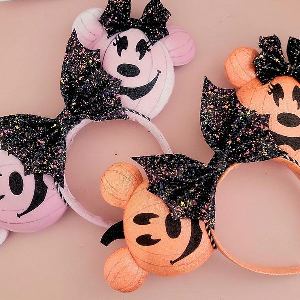 Halloween Pumpkin Disney Ears, Pink pumpkin ears, Orange pumpkin ears, disney halloween ears, halloween ears, pumpkin disney ears