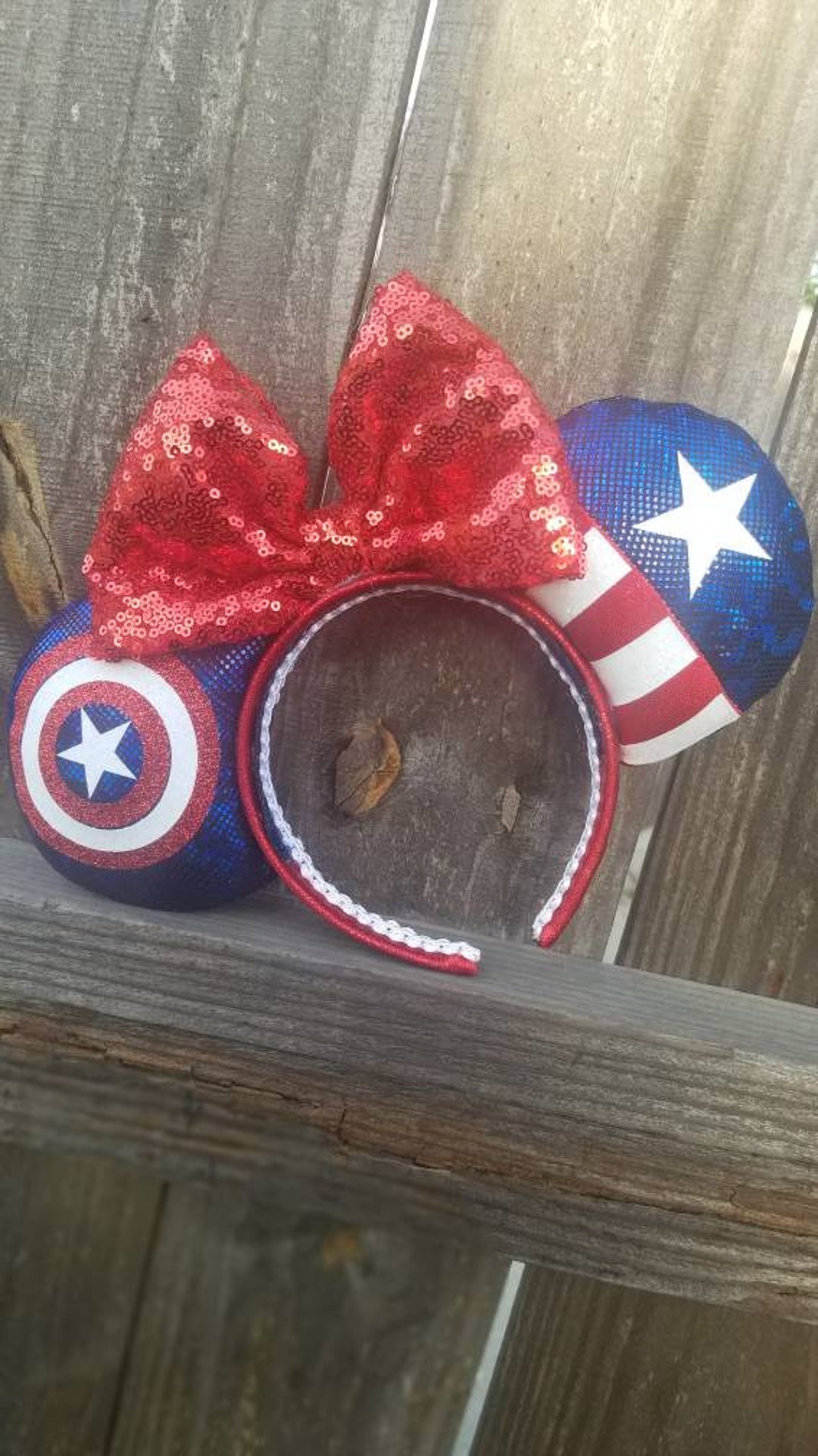 2021 Disney Parks Marvel Captain America Minnie Ear Headband 2021 Disney Parks Marvel Captain America Super Soldier  main image 2