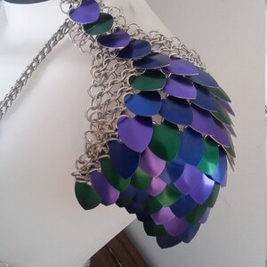 Scale Maille Epauletten - Made to Order - Drachenschuppe, Scalemaille, Chainmaille - Leder Choker - Fetisch, Larp, Drache, Elfe