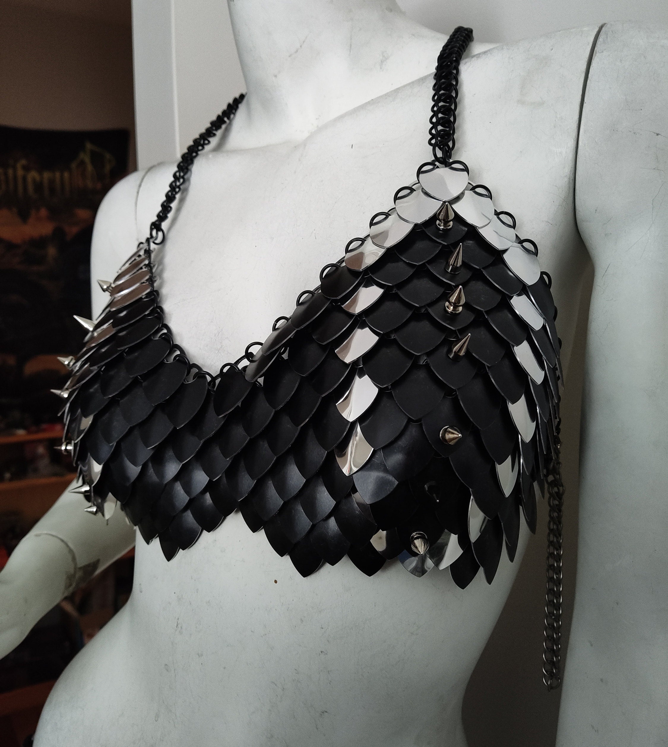 Painted Patched and Spiked Bra Made to Order -  Canada