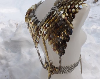 Anodized Scalemaille Harness – Fantasy Pauldrons, Made to Order
