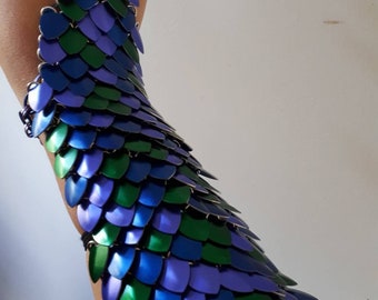 Scalemail Small Scale Half Sleeves - Chainmaille and Scalemaille - Dragon, Elf, Mermaid, LARP, Fairy - Made to Custom Order