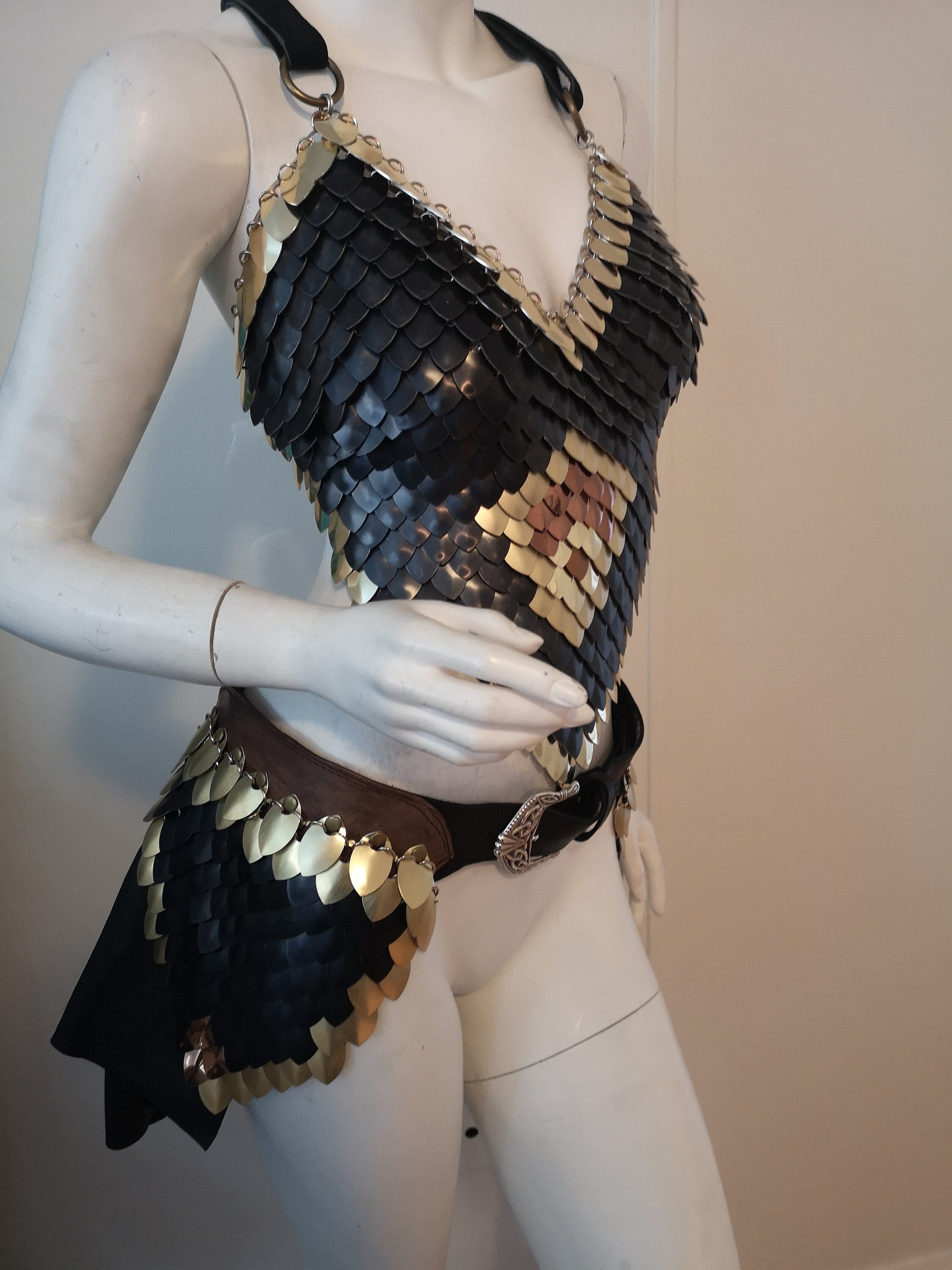 Warrior Scalemail Breastplate Bikini Top Scalemaille Bra Etsy