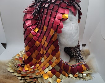 Scalemail Coif – Dragon Spirit Hood, Cosplay Festival Helmet  display picture 2