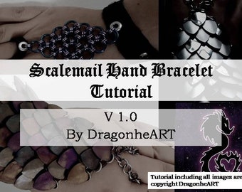 Scalemail Hand Bracelet Tutorial - Instructions for Dragonscale Slave Bracelet - How to Make Scalemail and Chainmail