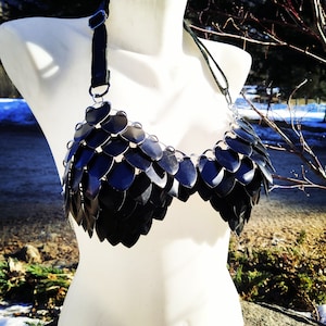 Scalemail Bra - Extra Large Scales - Monochrome, Rainbow or Mixed - Fairy, Dragon, Mermaid, Warrior, Valkyrie - Scalemaille Bikini Top