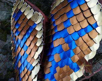 Op bestelling gemaakte leren scheenbeschermers Scalemail – Dragonscale-scheenbeschermers, LARP