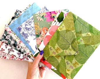 Enveloppen handgemaakt A5-formaat met patroon: Bright Snail Mail briefpapierset, dagboekbenodigdheden