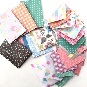 Mini handmade envelopes , assorted designs  , pockets for journals , decorated papers  , gift packaging , snailmail supplies
