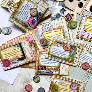 Cartes postales de collage, ensemble fait main, fausses cartes postales, cadeau pour fan de papeterie, journal nature, idée de carte de journal, livraison de courrier heureuse