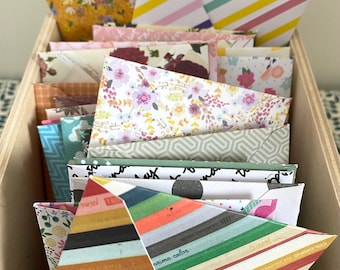 Mini-enveloppen Handgemaakt decoratief papier, dagboekzakjes - idee voor cadeaukaartmunten