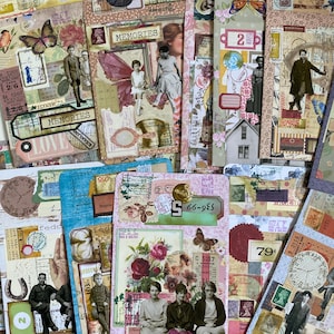 Large decorated envelopes collage  ,original  handmade envelopes , pockets for journals , vintage grunge  , snailmail , original art