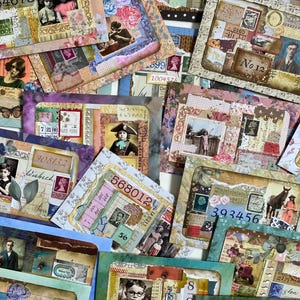 7x5 inch  envelopes collage  ,original  handmade envelopes , pockets for journals , vintage grunge , gift giving , snailmail neutral mix