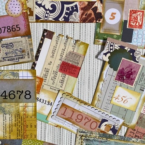 Abbellimenti vintage fatti a mano, decorazioni per biglietti, invecchiati, steampunk, idea per album, posta ordinaria, numeri a tema, fornitura di diari spazzatura