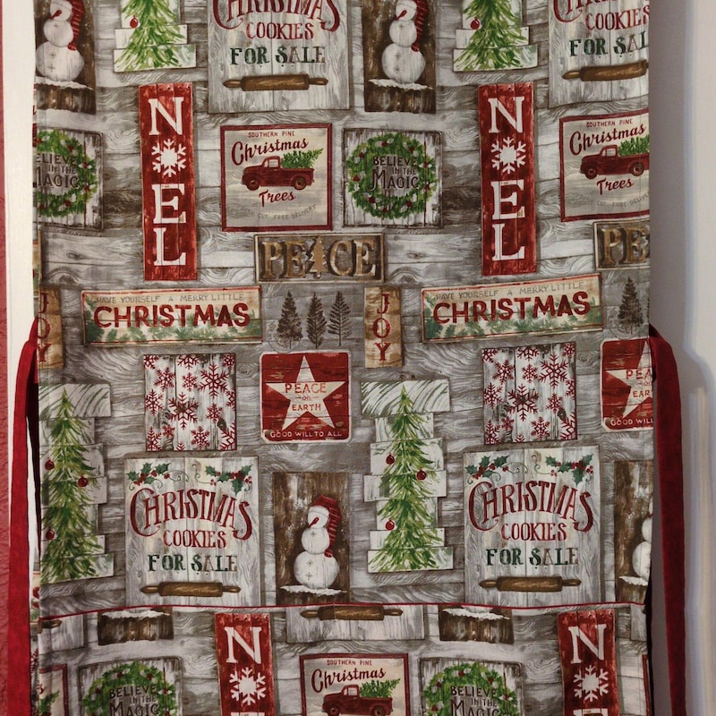 Lined Christmas Apron - Etsy