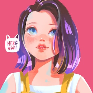 カスタムポートレートイラスト デジタル描画 アバター 漫画 かわいい 委託