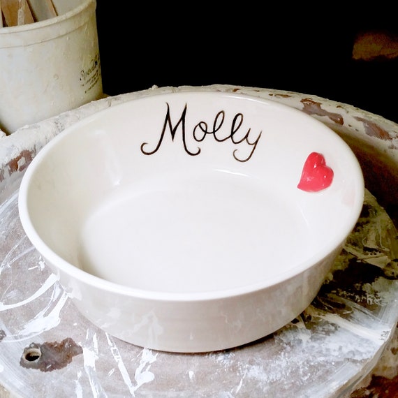 Extra Large Handmade Ceramic Dog Bowl with Heart Dog Bowl Etsy