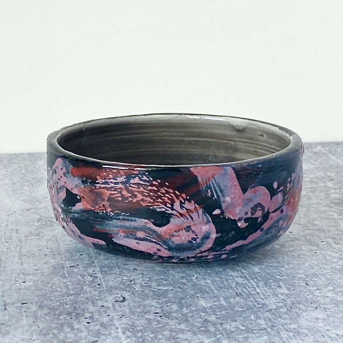 Handmade Porcelain Dipping Bowl with Abstract Design Etsy