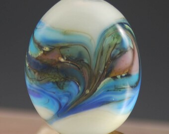 Blue, Turquoise, Lampwork Glass Focal, Bead, Tammie Mabe, Artisan , Jewelry Making, Handmade, Texas, SRA, USA, Pendant, Necklace, Tabular