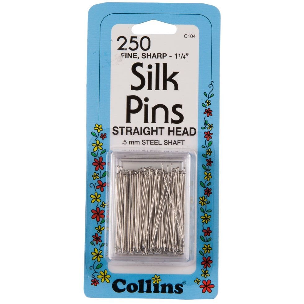 250 Collins Silk Pins 1 1/4 Inches Extra Sharp New Etsy