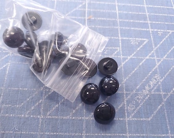 2pcs BLACK FLOWER IN CRYSTAL DOME CLEAR LARGE ITALIAN BUTTONS 20mm-B914 JACKET 2pcs BLACK FLOWER IN CRYSTAL DOME CLEAR LARGE ITALIAN BUTTONS 20mm-B914 JACKET