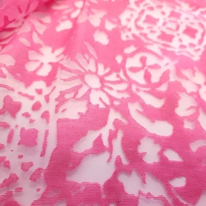 Pink Organza Burnout Floral Fabric Special Occasion By the Yard
