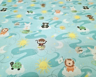 Star Bright Nursery Friends Cotton Fabric P & B Animals By the Yard