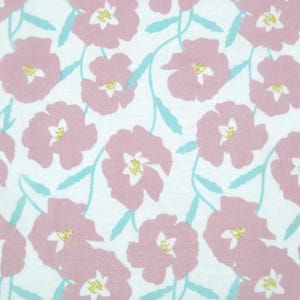 Pink Jersey Knit Floral Fabric Cotton Spandex Apparel By the Yard