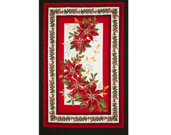 Holiday Blooms Christmas Fabric Pointsettia MBT Cotton Quilt Fabric