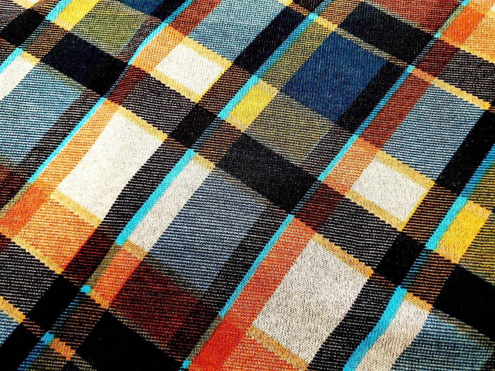Bias Plaid Knit Fabric Apparel Fabric Soft Sweater Knit Etsy