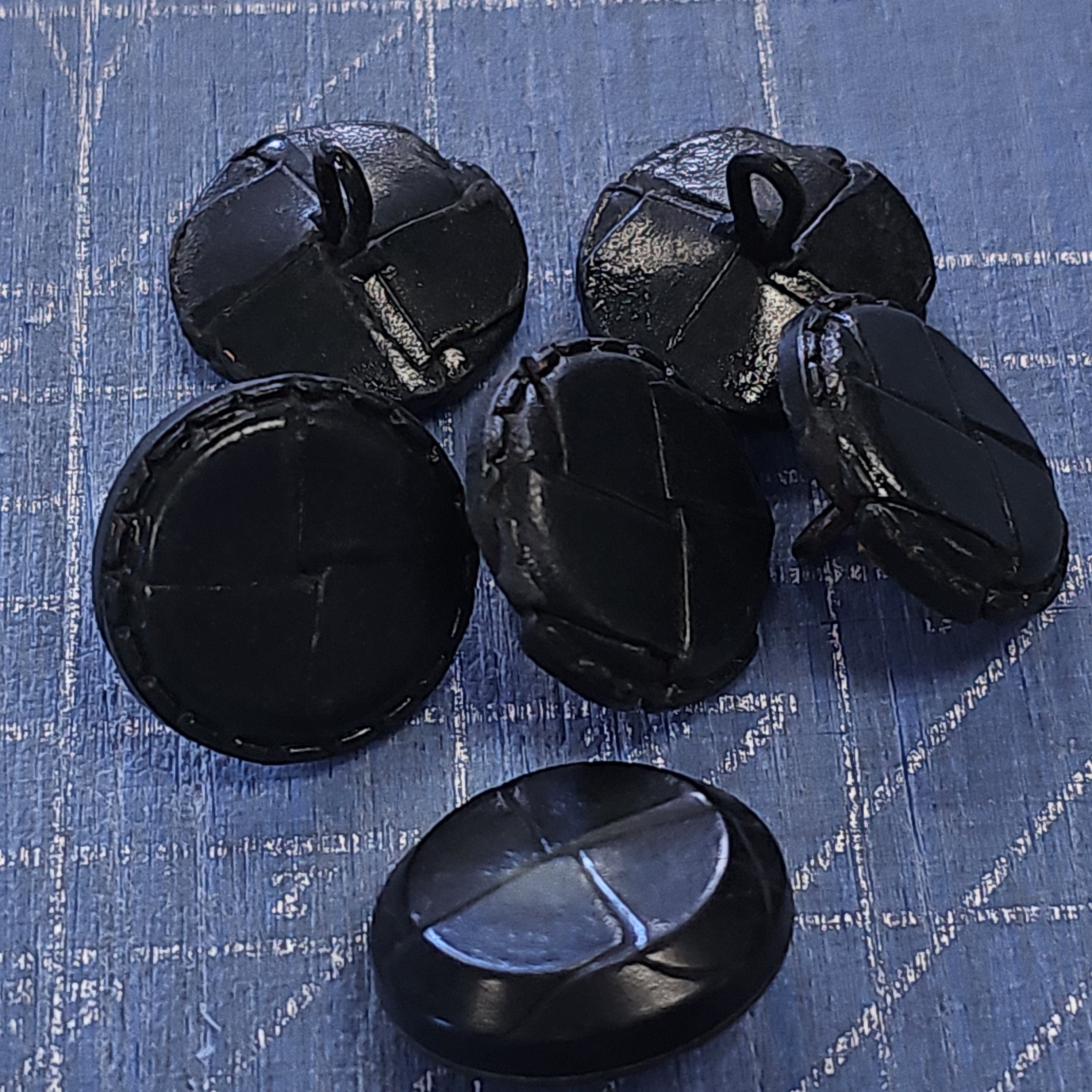 Black Leather Buttons size 13/16 in =20mm New Real Leather, Coat ,Jacket #LA