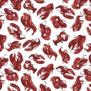 Fresh Catch Lobster  Cotton Fabric Beach Windham  By the Yard