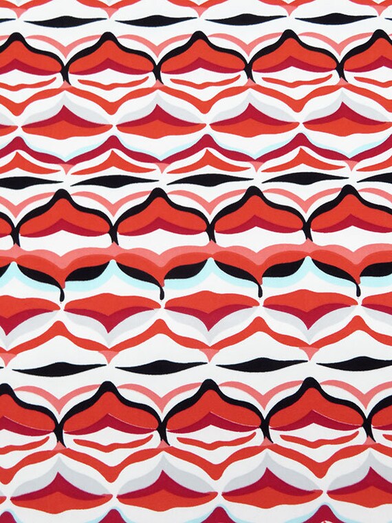 Ogee Scroll FTY Knit Fabric Bright Jersey Poly Lycra By the Etsy