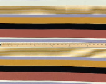 Stripe Jersey Knit Floral Fabric Rayon Apparel By the Yard